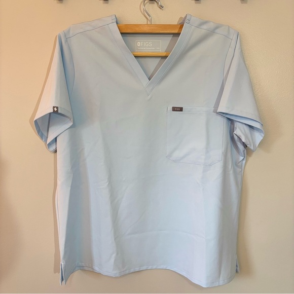 Figs Light Blue Scrub Set with Neon Accents, Technical Collection XXL - Picture 3 of 12